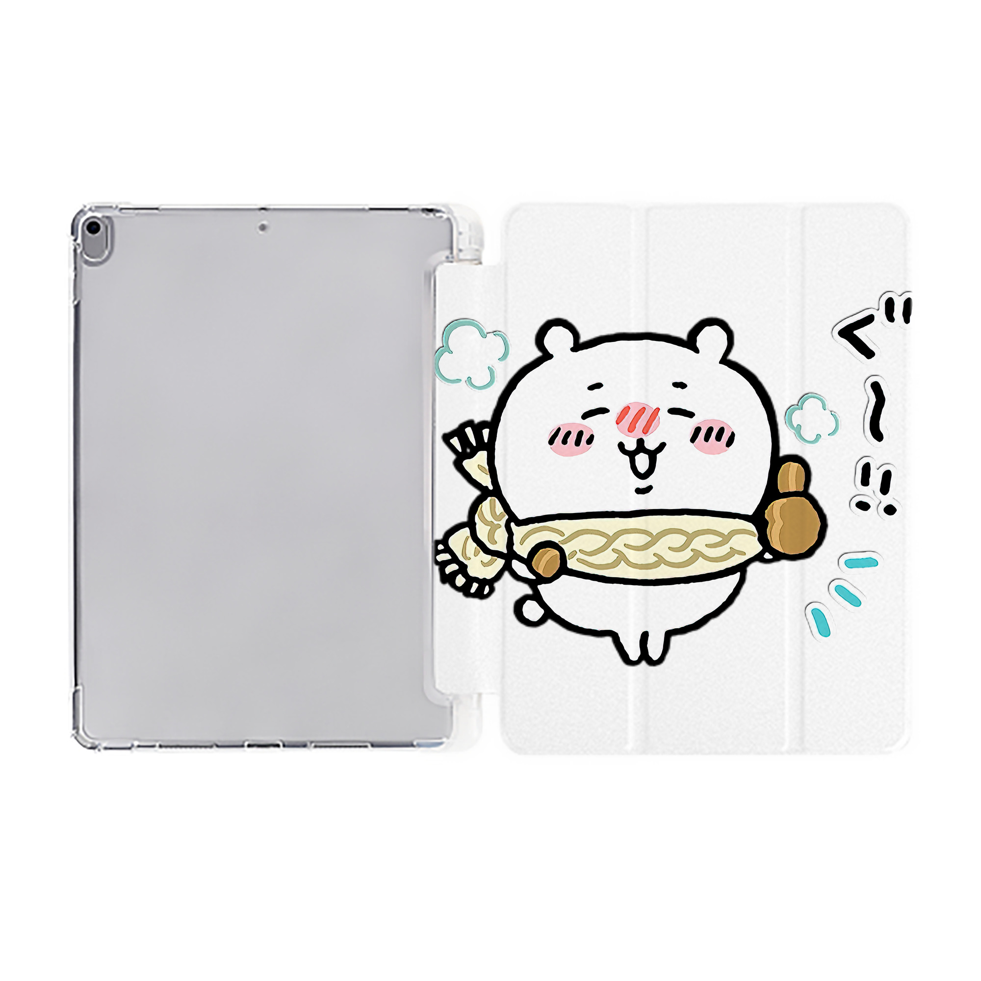 （画像用） ちいかわ ちいかわ Chii-kawa chiikawa IPad ケース ペン収納付き 三つ折りスタンド PUレザー×シリコン 対応機種9.5/10.5/10.9インチ